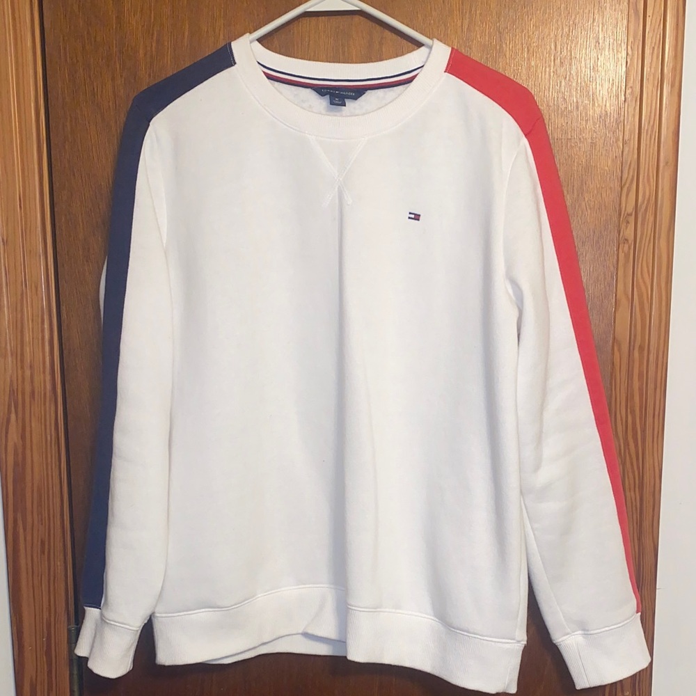 Tommy Hilfiger White sweatshirt with Red and Blue Accents